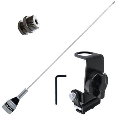 Imagem de Kit Enfeite Antena 50cm Suporte Porta Malas Capu Capo Parafuso Fixação