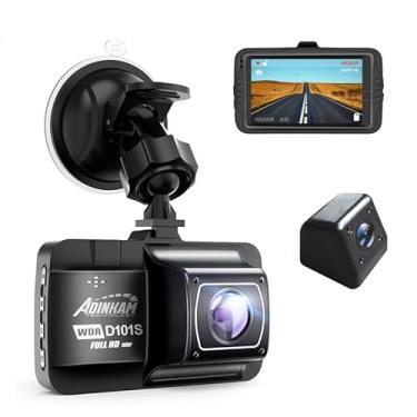 Imagem de XRC TECH Câmera de painel de lente dupla de 7 cm para carros, câmera frontal e traseira DVR FHD 1080P gravador de vídeo, caixa preta de carro, visão noturna digital com WDR