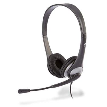 Imagem de Cyber ​​Acoustics - AC-201 Stereo Headset com fone de ouvido separado e microfone, grande para sala de aula K12 e Educação (AC-201) prata