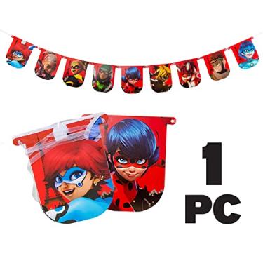 Imagem de Kit Miraculous Ladybug Party in a Box – 1 Banner – Celebração, Festa de Aniversário, Crianças – Cat Noir – Artigos de Festa – Oficialmente Licenciado (1 Banner)
