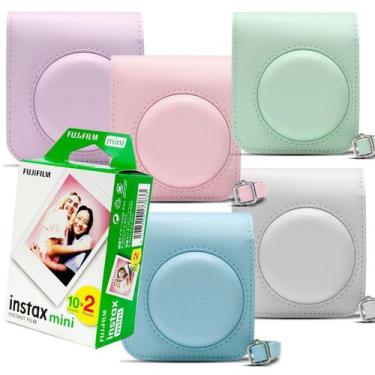 Imagem de Bolsa Case Para Camera Instax Mini 12 Original + Filme 20 Fotos - fuji