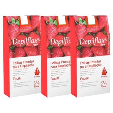 Imagem de Kit 3 Caixas Folhas Prontas Cera Depilatória Depilação Facial Depilfla