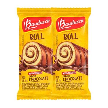 Imagem de Kit 2 Bolinho Bauducco Rocambole Chocolate 34g