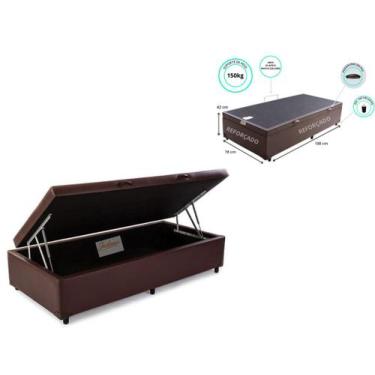 Imagem de Cama Box Baú Solteiro 78x188 - Largura Menor  - Jadmax, Sintético Marr