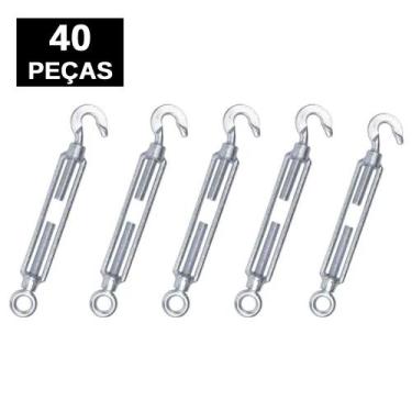 Imagem de Kit 40 Esticador para Cabo de Aço Cordoalhas Cerca Esticar Tensionar 1