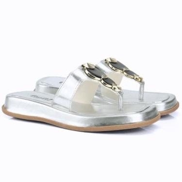Imagem de Sandália Flat Mary Plataforma Cores Metalizadas GuGi 908-GG, Prata, 36