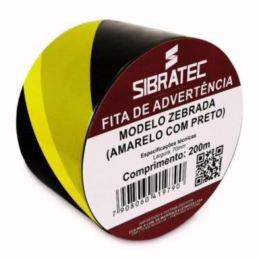Imagem de Fita de Demarcação e Segurança Zebrada - SIBRATEC, 70mm x 200m