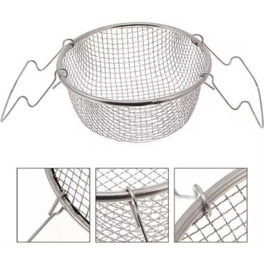 Imagem de Cesto para Fritura Fritadeira Inox 24cm Reforçado c/ pegador - KEHOME