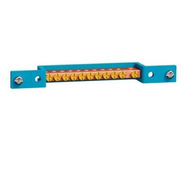 Imagem de Barra Neutro 16/24/36/48 Din Com Suporte Schneider, AZUL