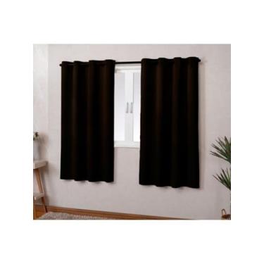 Imagem de Cortina Tecido para Janela Blindex Corta Luz 2,20 X 1,30 Blackout Oferta Indicado para Varão até 1,80m (Marrom)