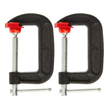 Imagem de Kit Com 2 Grampos Tipo C 3" Polegadas Para Marceneiro 75x50x150mm - MT