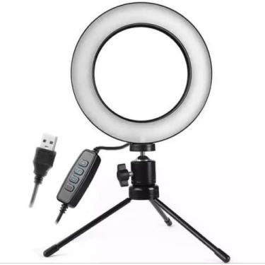 Imagem de Iluminador Ring Light 16Cm Usb Led Misto 3500K 5500K  Tripe - BC BORA 