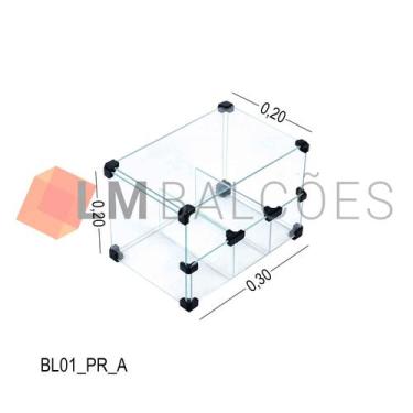 Imagem de Baleiro Expositor Preto de Vidro - 0,30 x 0,20 x 0,20m - LM Balcoes