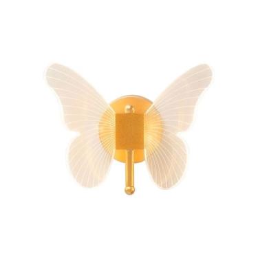 Imagem de Arandela Borboleta LED 3 Cores Dourado 3W Bivolt - Aaa Top, dourado
