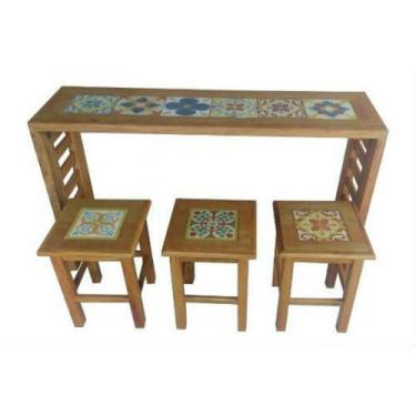 Imagem de Bancada Corais II em Madeira de Demolição - Cód 2131 - Barrocarte