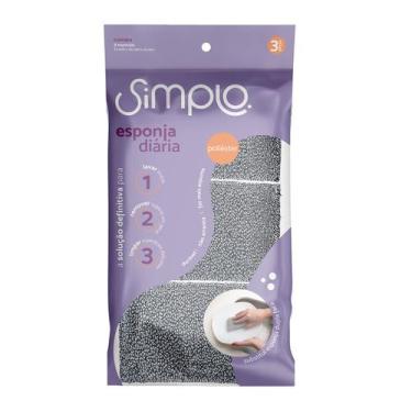 Imagem de Esponja diaria de poliester 3 pecas - simplo prata