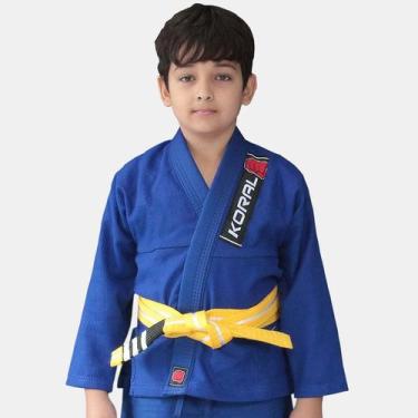 Imagem de Kimono Jiu Jitsu Koral Infantil Trançado Azul-M1, M1
