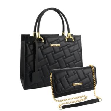 Imagem de Bolsa Feminina Transversal Grande Moda + Bolsa Carteira Kit - Selfie S