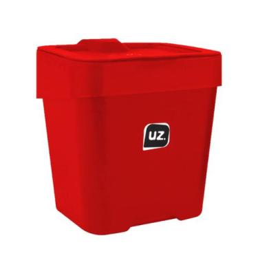 Imagem de Lixeira Pia 2,5L Cozinha Slim Multiuso Compacta C/Tampa - Uz, Vermelho