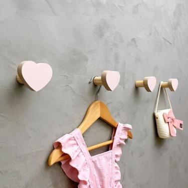 Imagem de 4 Ganchos de parede coração infantil decoração baby 4Cabb15c - Souveni