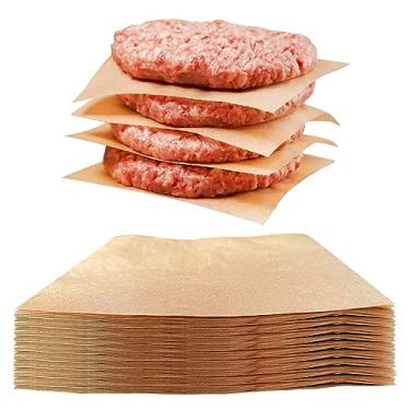 Imagem de Quadrados de papel para hambúrguer – papel para hambúrguer, 500 peças, papel manteiga de 14 x 14 cm para prensa de hambúrguer, ideal para esmagar hambúrgueres, papel prensado para hambúrguer