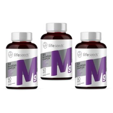 Imagem de Six Magnésio Complex (Bisglicinato + Malato + Óxido + Dimagnésio + Taurato+ Cloreto) 350 mg - Alta Concentração - 3 Potes - 270 Cápsulas