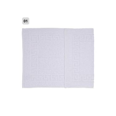 Imagem de Piso de Banheiro Emborrachado Grosso 100% Algodão MAFRATEX, Branco