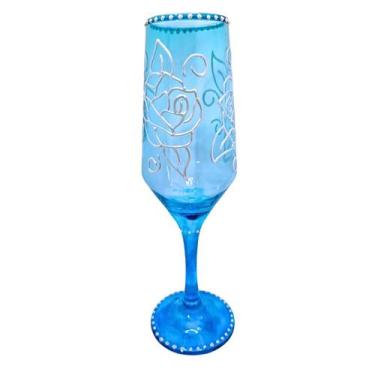 Imagem de Taça Personalizada Iemanjá Azul Buffet 190ml - Vidro - Nadir