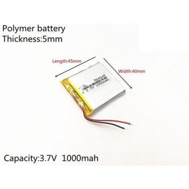 Imagem de Bateria  504045 1000 Mah 3,7v 5mm X 40mm X 45mm Com 2 Fios - - KMIG