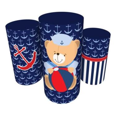 Imagem de Trio Capas De Cilindro C/ Elástico Ursinho Marinheiro - Fadrix