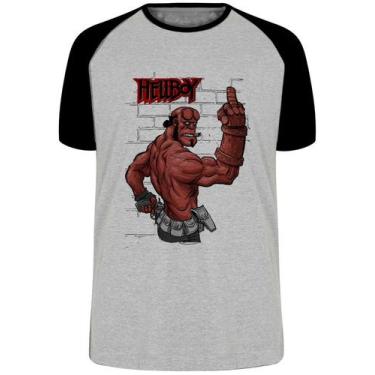 Imagem de Camiseta HellBoy dedo Blusa Plus Size extra grande adulto ou infantil 