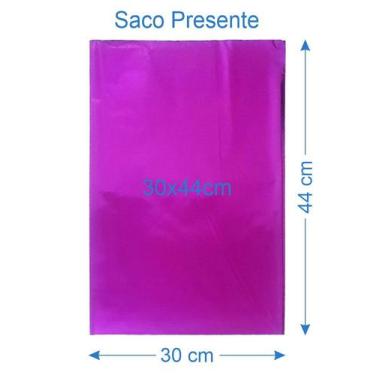 Imagem de 50 Saco de Presente Metalizado 30x44cm - AAZ, Pink