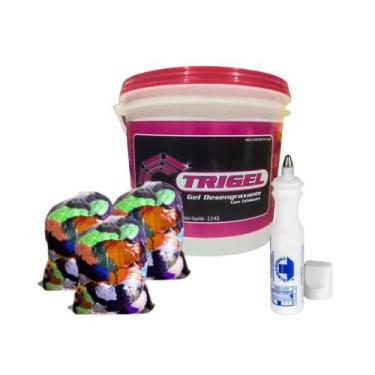 Imagem de Pano Retalho 2kg, marcador Industrial  & Gel Desengraxante Rosa - Trig