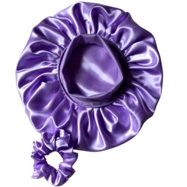 Imagem de Touca de Cetim Anti Frizz com Faixa - Sem marca , Lilás, P
