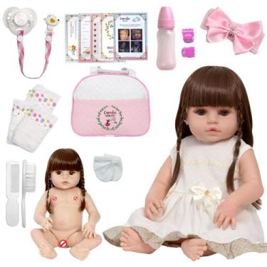 Imagem de Bebe Reborn Menina Nicole Bolsa Maternidade 20 Itens Grande - Cegonha 