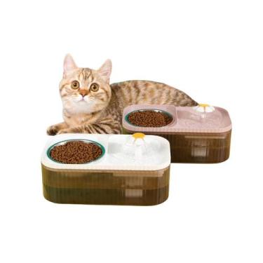 Imagem de Bebedouro E Comedouro Pet Automático 2 Em 1 Fonte Água 3l - KNF