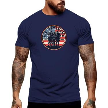 Imagem de Camiseta Masculina Soldados USA Exercíto Manga Curta Gola Redonda Acad