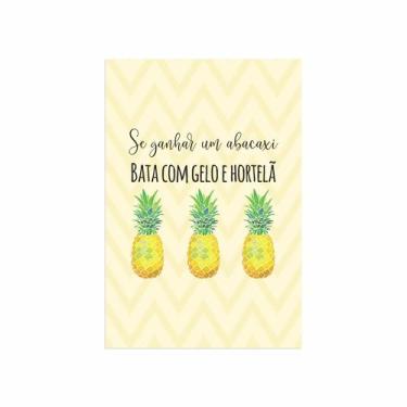 Imagem de Placa Decorativa Abacaxi Hortelã MDF 30x40cm - Quartinhos