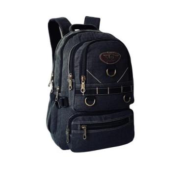 Imagem de Mochila Lona Modelo Jeans Escolar Bolsa Trabalho Masculina Feminina Mo