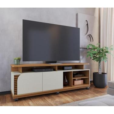 Imagem de Bancada Jurerê 180m com 02 portas de Giro e Rodizío Freijó Off White M