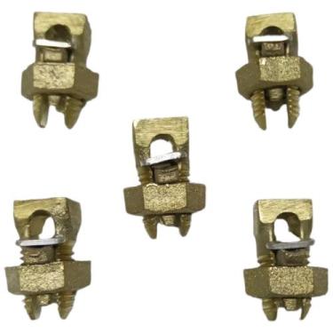 Imagem de Kit 5 Split Bolt de Bronze 25mm Parafuso Fendido para Emenda Cabos Bim