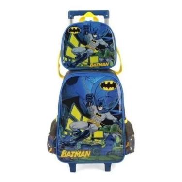 Imagem de Mochila escolar c/ lancheira batman cinza  - Luxcel