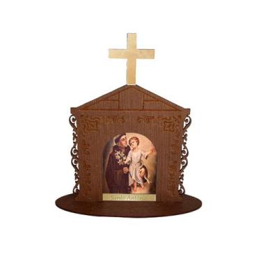 Imagem de Display Enfeite de Mesa Religioso Capelinha Oratório Santo Antônio 20c