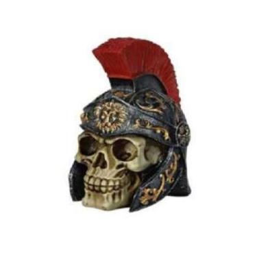 Imagem de Estatueta Crânio Caveira Gladiador Resina Decoração - CM Presentes e F