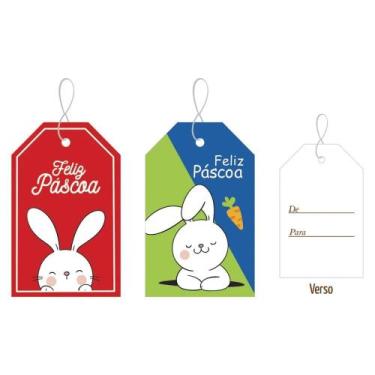 Imagem de Tags Decorativas Páscoa 12 Un - Carber