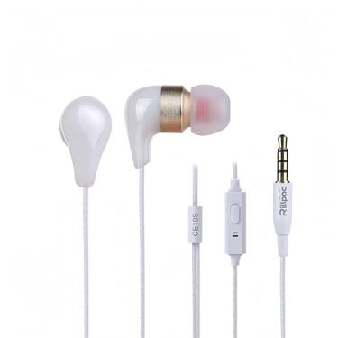 Imagem de Rillpac Fones de ouvido intra-auriculares CE10S, isolamento de ruído, estéreo HiFi com microfone, compatível com smartphones (branco)