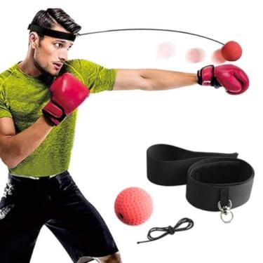 Imagem de Bola De Boxe Treinamento de Reflexo Muay Thai Com Faixa Elastica de cabeça Treino de Soco Velocidade Com Banda de Cabeça Coordenação e Agilidade Leve Segura e Ajustável Para Exercícios em Casa