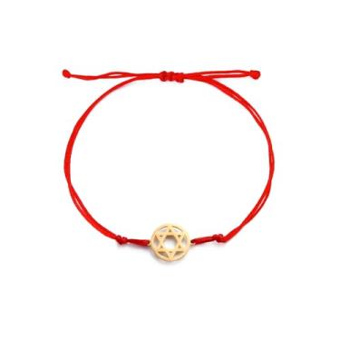 Imagem de Dreamtimes Pulseira de estrela de Davi, pingente hexagrama de aço inoxidável, pulseira judaica, estrela de Davi, joia judaica para mulheres e homens, Medium, Aço inoxidável, Sem Pedra Preciosa