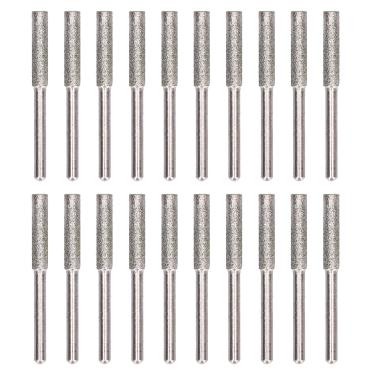 Imagem de 20 peças de rebarba de afiador de motosserra, lima de pedra de esmeril de alta dureza,ferramenta de polimento de cabeça de serra de corrente aplicada para retificação,processamento (4mm)