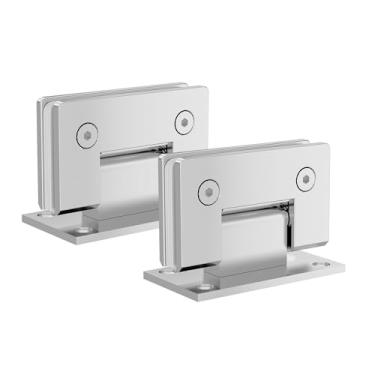 Imagem de Bathlink Dobradiças de porta de chuveiro de vidro de 90 graus, dobradiça de porta de vidro cromado polido resistente para banheiro, 2 peças de dobradiças de porta de chuveiro de aço inoxidável 304